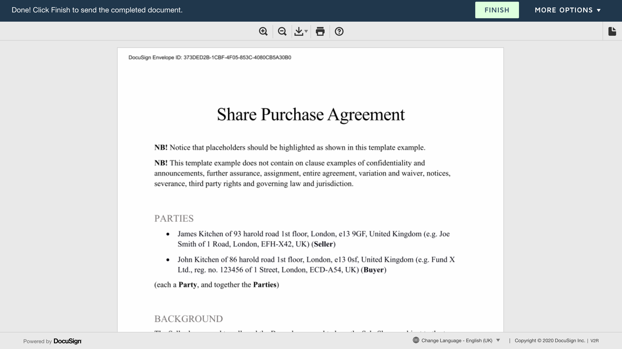 Assignment of share purchase agreement